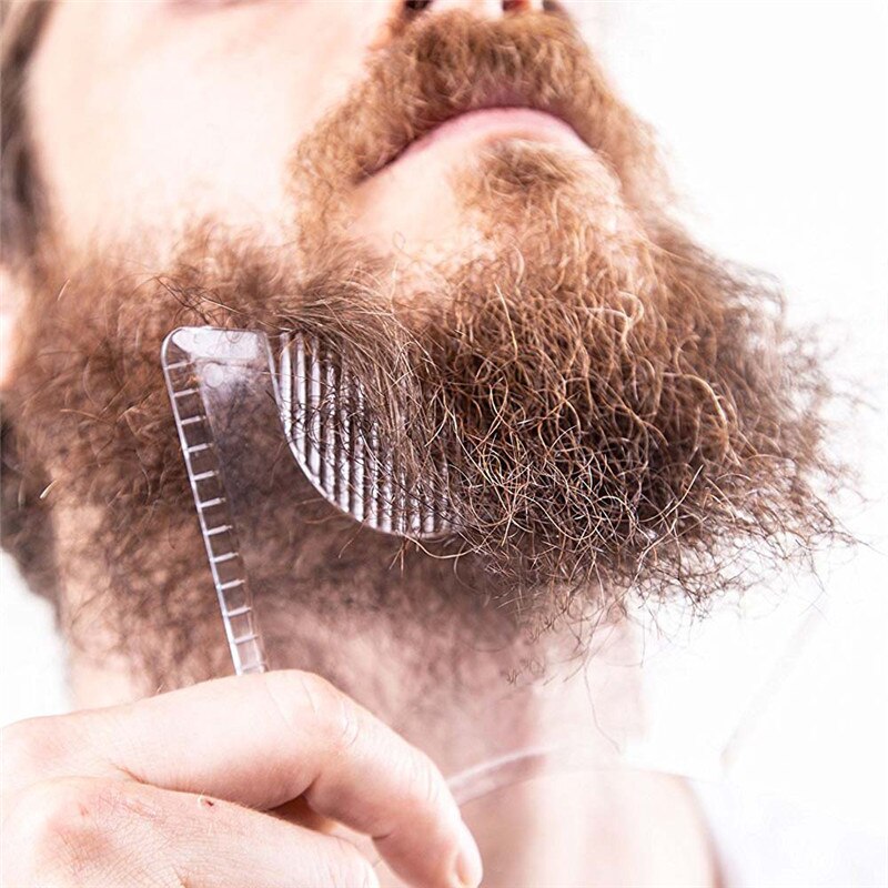 1pc mænd skæg skabelon skæg former kam styling shaper hår skæg trim barbering guide værktøj makeup skønhedsværktøj