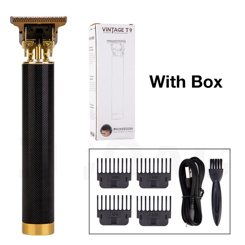 Elektrische tondeuse, tondeuse voor mannen, draadloos scheerapparaat, trimmer voor 0mm kappers, tondeuse voor baard, baardtrimmer: Zwarte usb-box