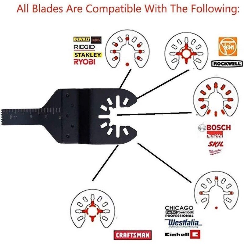 10 Stuks 10/20Mm Universal Multi Gereedschap Zaagblad Oscillerende Blade Multi Tool Voor Snijden Hout Plastic Kit