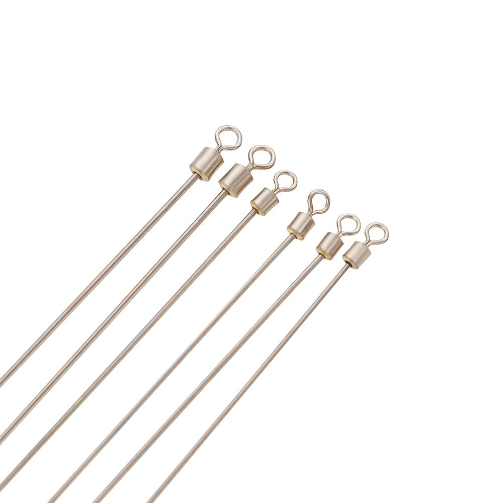 50pcs Hard Steel Wire Long Pole Fishing Swivel Stainless Steel Barrel Rolling Connector Fishing Accessories Tackle
