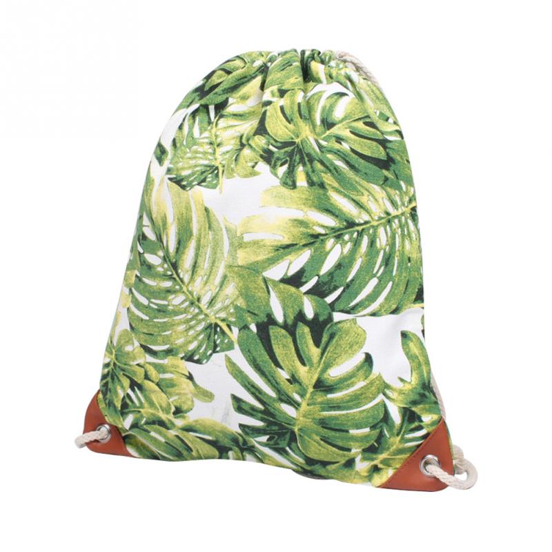 Vrouwen Mannen Trekkoord Tassen Retro Rugzak Canvas Stippen Afdrukken Rugzakken Voor Tieners School Schoudertas Travel Opslag Pouch