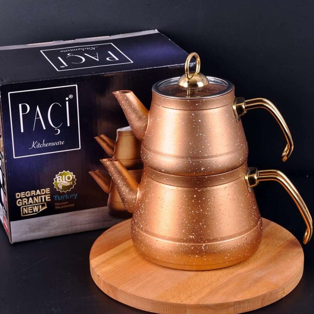 Paçi Metal Kulplu Granit Çaydanlık
