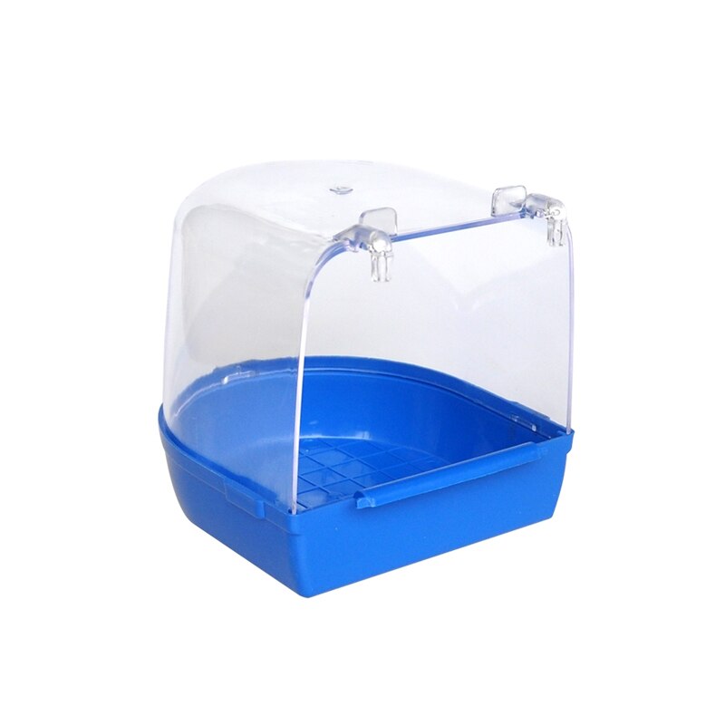 Bird Plastic Hangable Bathroom Parrot Shower Tool In Cage Canary Transparent Tub Goldfinch Sturdy Durable Accessories Oiseaux: Blue