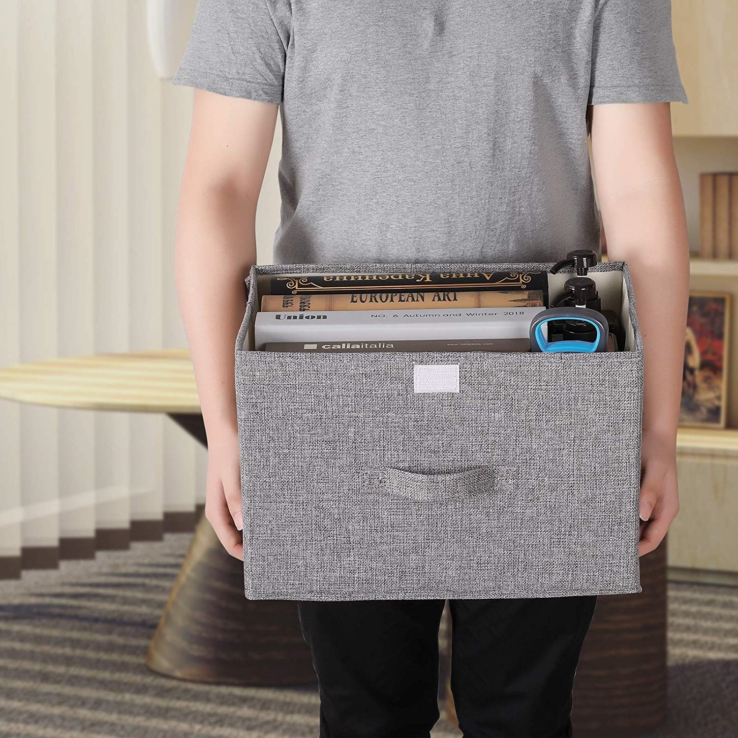 Cotton Fabric Cube Storage Box Cartoon Embroidery Laundry Basket For Cupboard Drawer Showcas Storage Holders Toys Organizer Bins