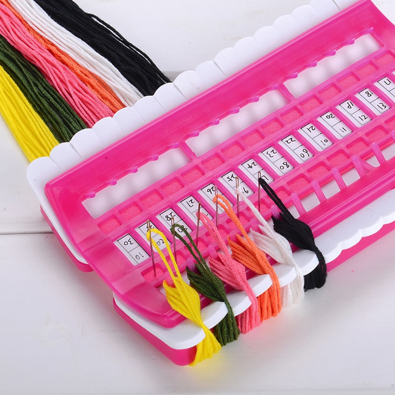 Cross Stitch Line Embroidery Floss Organizer Tool Dedicated 30 Needles Pins Wire Holder Tools J2Y