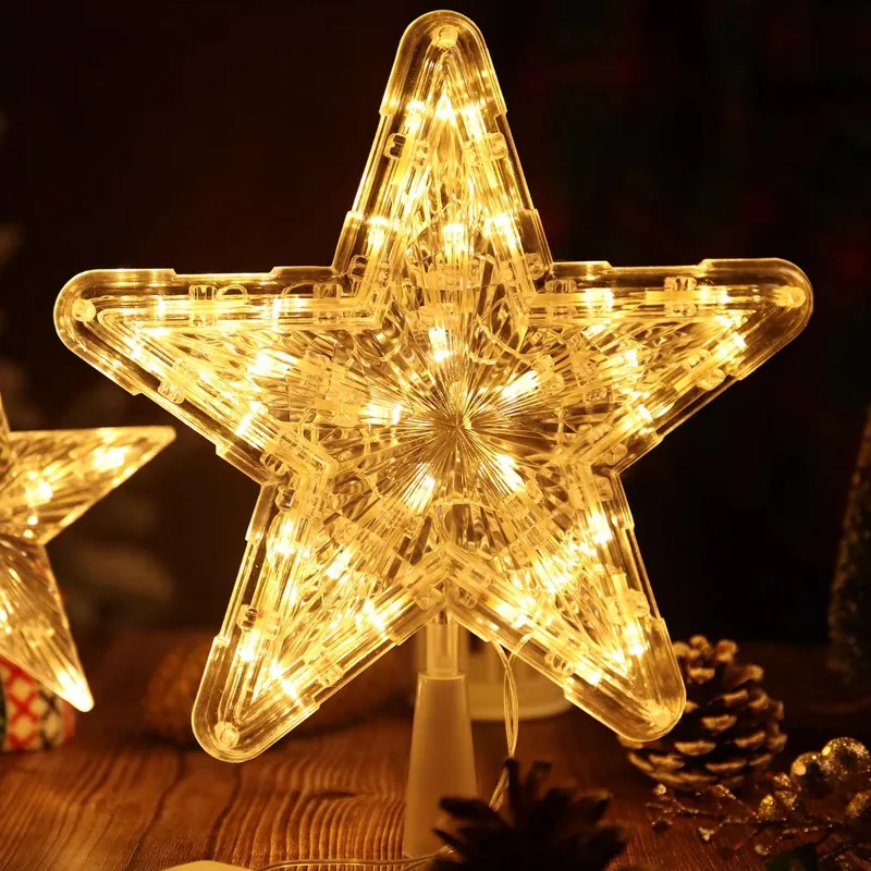 Weihnachten Stern LED Nachtlicht Weihnachtsbaum oben fünfzackigen Stern Lampe Hochzeit Party Garten Weihnachten Dekoration Leuchtende Lieferungen