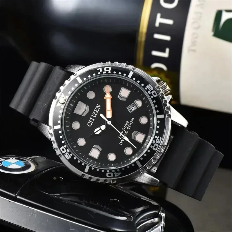 Citizen Men's Watch Luxury Promaster Diver Series Eco-Drive Three-Pin Calendar Tape Quartz Wristwatches with Box: BRONZE