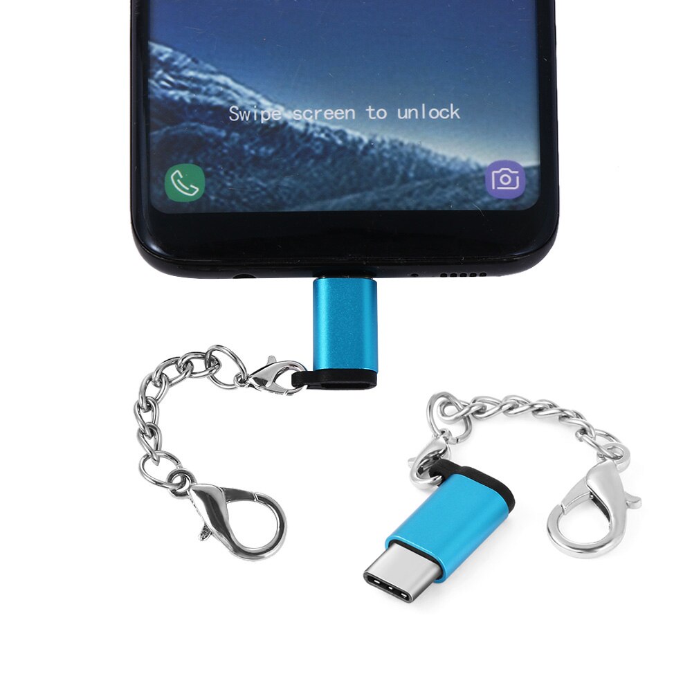 1PC Sleutelhanger Kabel USB Type C Adapter OTG Micro USB Vrouwelijke Voor Type C Male Converter Adapter USB-C Voor iPhone Huawei Xiao Mi