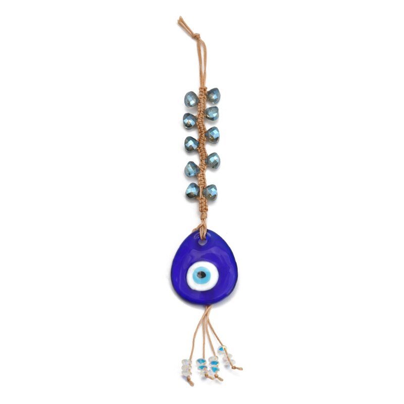 Turkish Blue Evil Eye Amulets Wall Protection Water Droplet Hanging Lucky Pendant Wind Chimes Garden Home Decorations Ornament: 13
