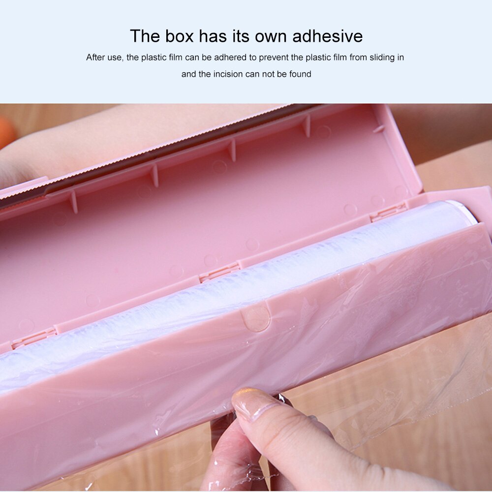 Plastfolie dispenser med skærer genopfyldelig husholdningsfilm dispenser køkken aluminiumsfolie/folie vokspapir praktiske skæreværktøjer