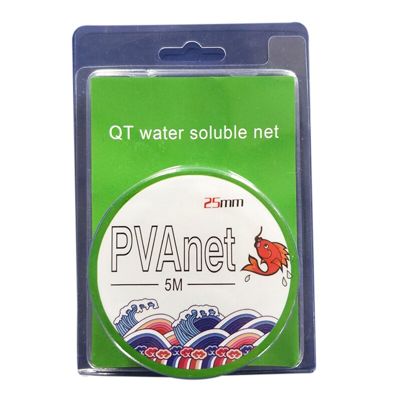 PVA Mesh Soluble Fishing Nets 5M 25mm 37mm Carp Fishing Feeder Trap Bait Bag Nets Soluble In Water To Beat The Nest: 25mm  in Blister