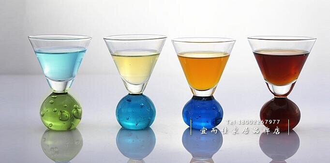 Boll färg triangel bubbla boll kopp liten vin cocktail likör glas whisky tuning bar fashionabla glas
