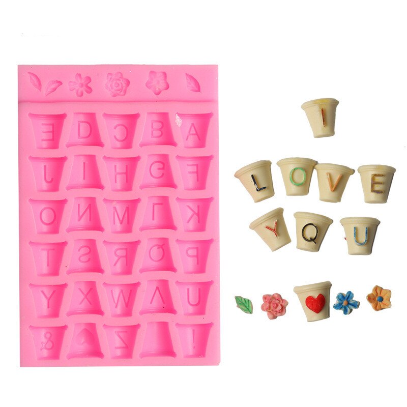 3D Hoofdletters Silicone Mold Alfabet Chocolade Fondant Mallen Fondant Taart Decoreren Gereedschappen Suikerpasta Candy Mallen: 9748