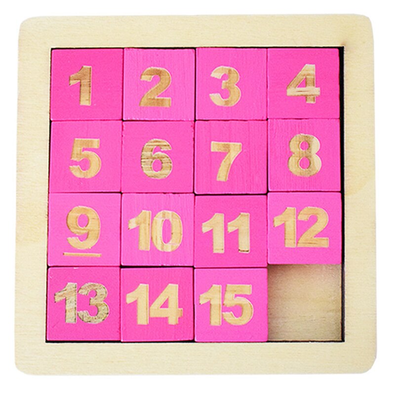 Houten Digitale Huarong Dao Intelligentie Speelgoed Voor Kind Vroege Jeugd Onderwijs Voorschoolse Training Leren Sliding Math Puzzels: Pink