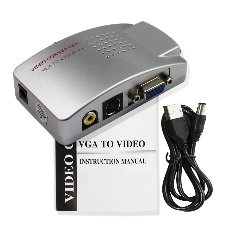 Vga Naar Av/Rca/Cvbs En S-Video En Vga Adapter Converter Gebruiken Om Een Notebook tv En Monitor