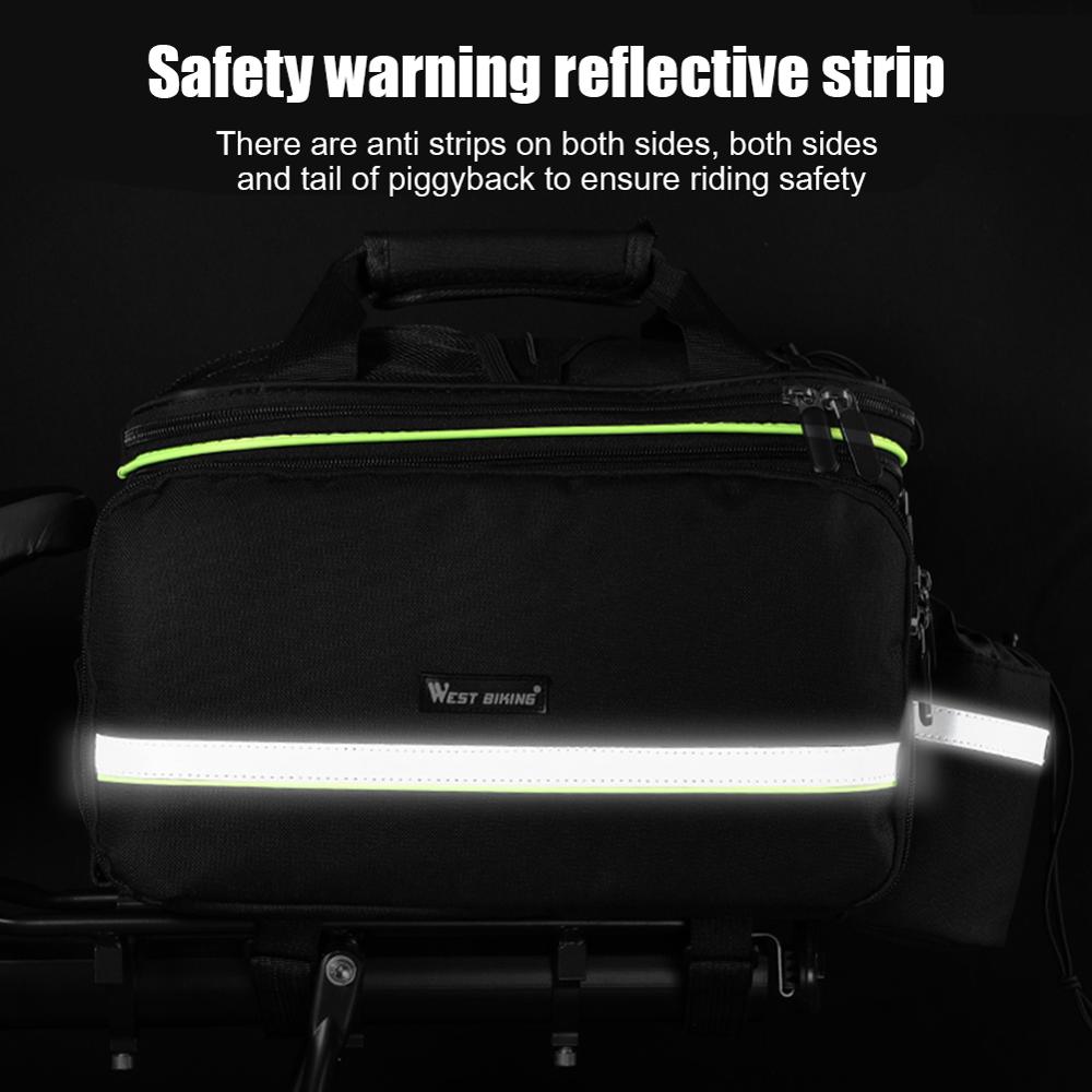WEST BIKING Bicycle Trunk Bag Large Capacity Cycling Mountain Bike Saddle Rack Bags Luggage Carrier Bike Pouch