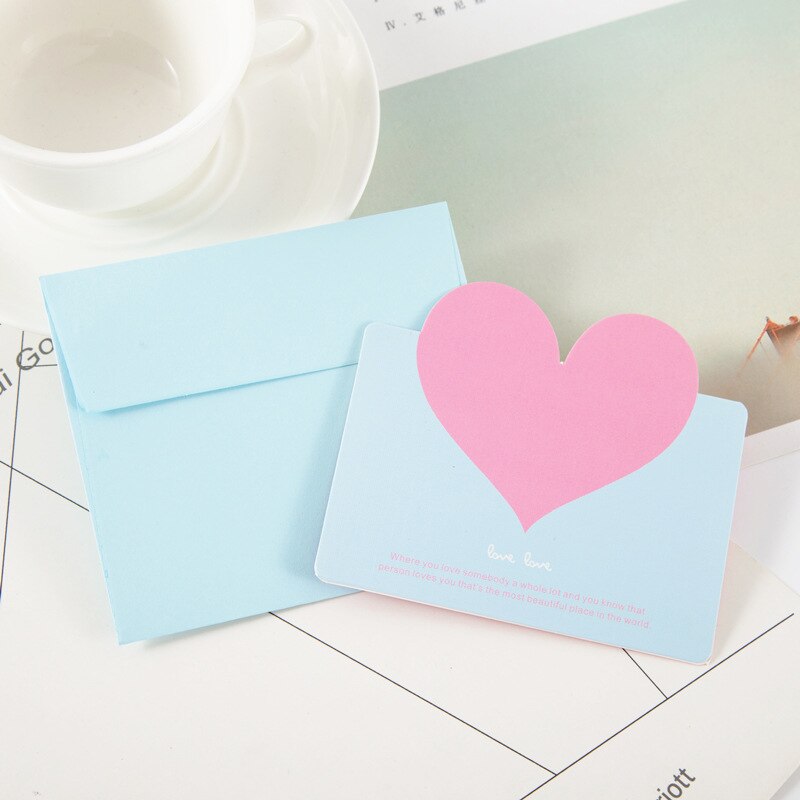 10 stk kærlighed hjerte form lykønskningskort valentinsdag kort bryllup invitationer kort romantisk takkekort besked kort: Stil 7