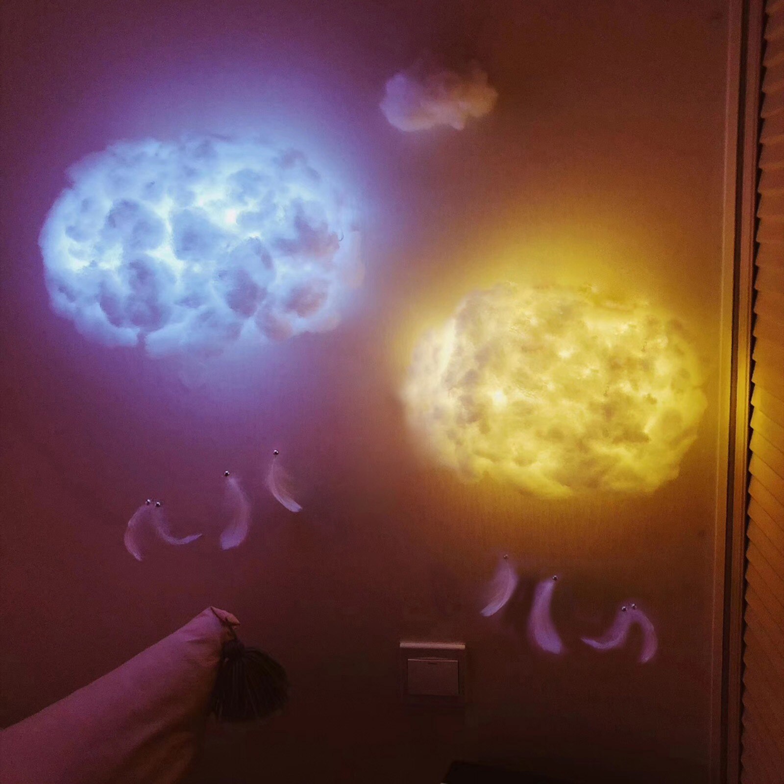 Kinderen Diy Led Warm Witte Wolken Lamp Nachtlampje Cloud Creatieve Handgemaakte Voor Home Decor Wedding Night Lights