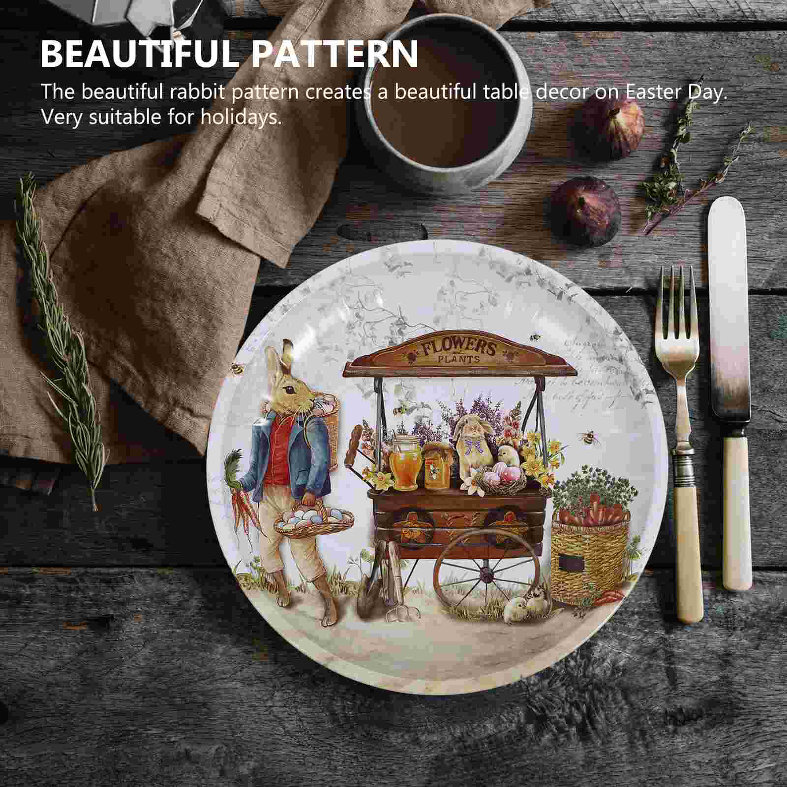 1 Pc Plate Easter Fruit Serving Plate Easter Bunny Fruit Plate Easter Iron Plate for Easter Home Parties