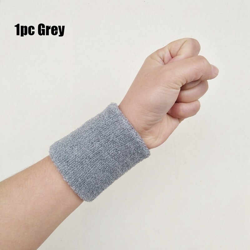 1PC Bunte Sport Schweißband Armbänder Baumwolle Faser Schweiß Handgelenk Guards Jugendliche Weichen Bequemen Hand Band Sport Zubehör: Grey