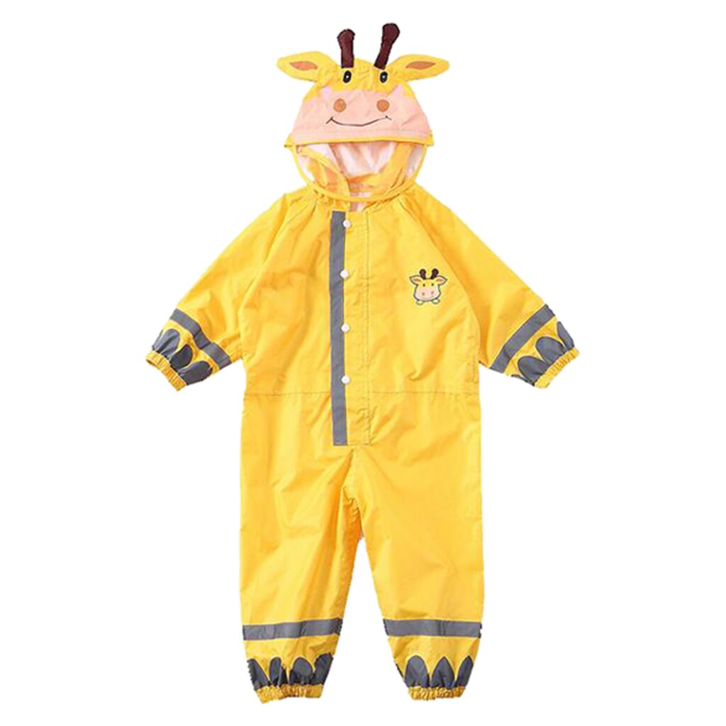 Conjoined Rain Coat Hooded Portable for Toddler Summer Rainwear Waterproof: yellow S