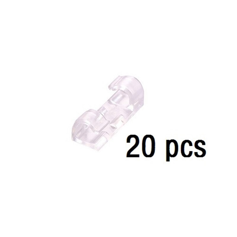 Cable Organizer Winder Clips Cable Management Desktop &amp; Workstation Wire Manager Cord Holder USB Charging Data Line Organizer: 20pcs Transparent