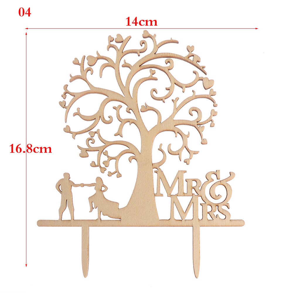 Tarta de boda Vintage de madera de "Mr y Mrs", letras de madera rústicas, decoraciones de pastel de boda, suministros de bricolaje, de compromiso, 1 ud.: 4