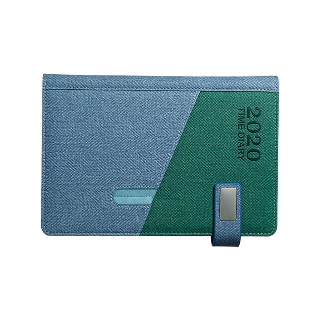 365 Days Month Schedule Notebook Imitation Leather A5 Planner Diary Stationery for Man Woman Student (Dark Green)