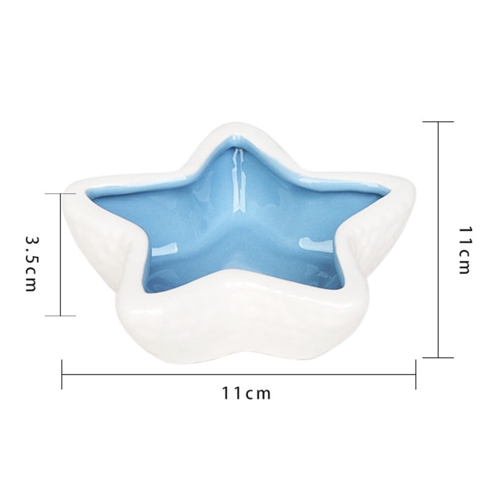 Cuenco de cerámica para comida de mascotas, recipiente de almacenamiento para beber, erizo, hámster, estrella de mar