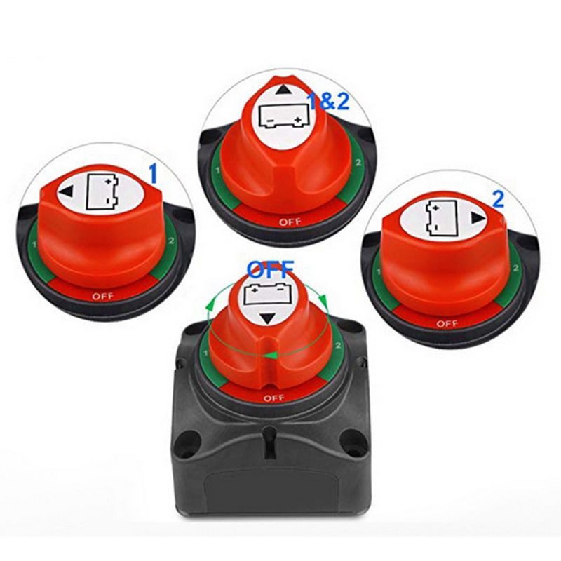 de la batería Dual Selector interruptor desconexión Marina barco Rv vehículos 1-2-ambos-