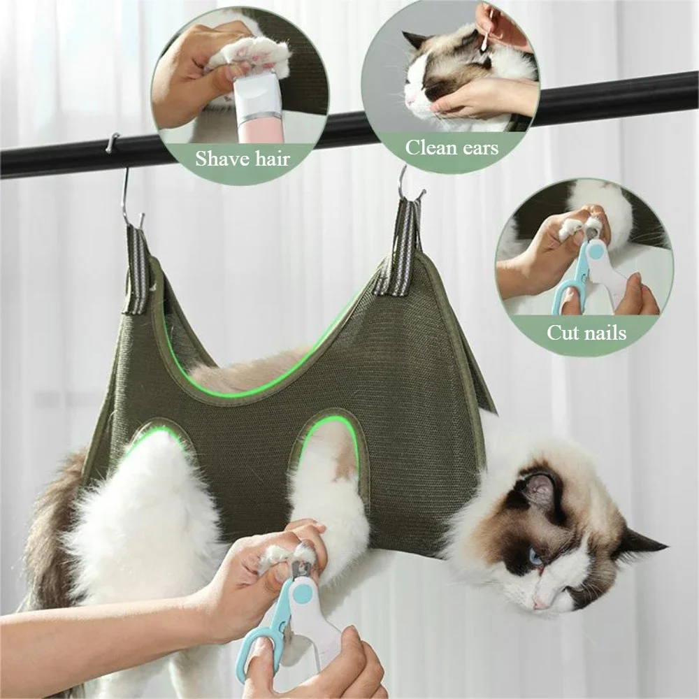 Pet Grooming Hangmat Vaste badtas voor nagelsnijden Anti-kras Hond Kat Trimmen Terughoudendheid Tas Kat Schoonheid Hangende dierbenodigdheden