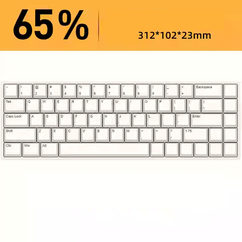 Mechanical Keyboard Dust Cover Acrylic Protecting Shell Bent Compatible With Layout 60 68 87 104 96 WOOTING ROG Azoth IKKI: WHITE