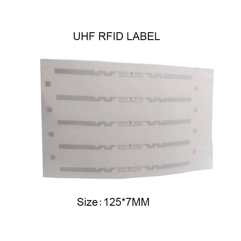 EPC C1G2 UHF RFID H47 label J41 wet inlay 9662 white label Sticker Tag with M4/H3/R6 chip 50x50MM 73x21mm: 125X7mm