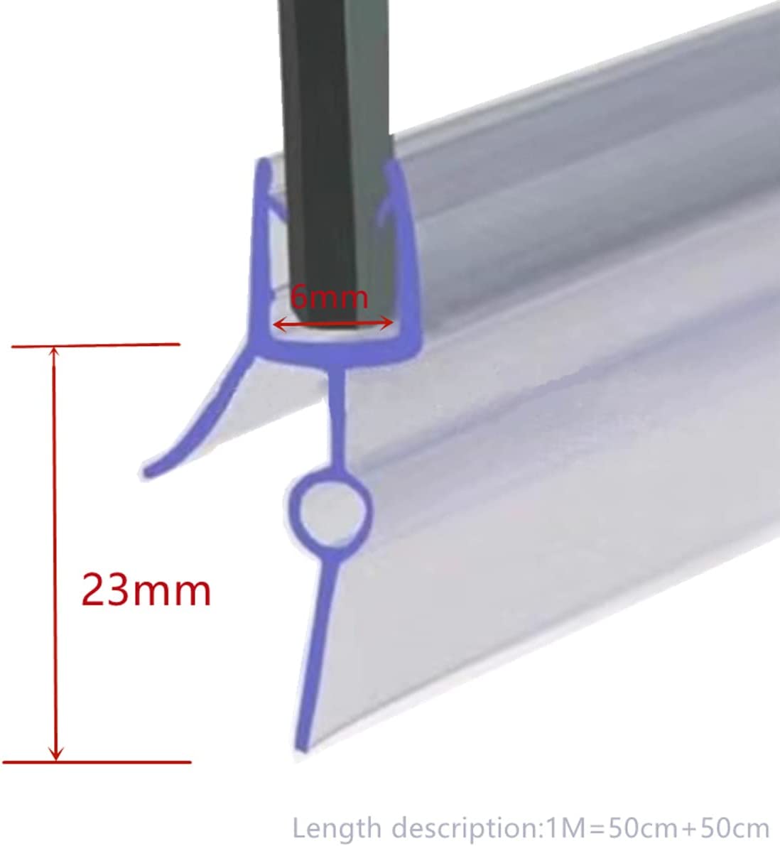 Shower Screen Seal Strip PVC Bath Door Seal Strips for 4-6mm Glass 18-23mm Gap Glue-free Waterproof Weatherstrip Black #40 #50: Khaki / 3M