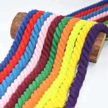 5 metros 10MM 3 partes retorcidas 100% cordones de algodón coloridos/cuerda para bolsa decoración del hogar accesorios textiles DIY