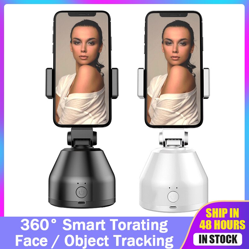 Bâton de Selfie Auto rotatif, suivi automatique du visage, trépied caméra portable, accessoires à cardan