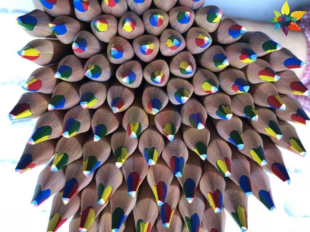 50pc/set 4 in 1 color Pencil Rainbow Coloured Drawing Pencil Art Supplies paniting set Painting Handbook draw set kids
