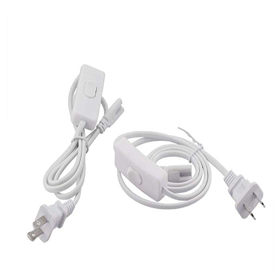 6FT 3Pins 2pins US EU Switch Cable Wire Connector Cable For T5 T8 LED Tube Connector Double-end Cable Wire 3 pin Wire Connector