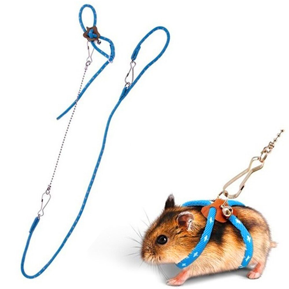 Adjustable Small Pet Rat Mouse Hamster Rope Lead Leash With Bell Ultralight Soft Portable Pet Plaything^^