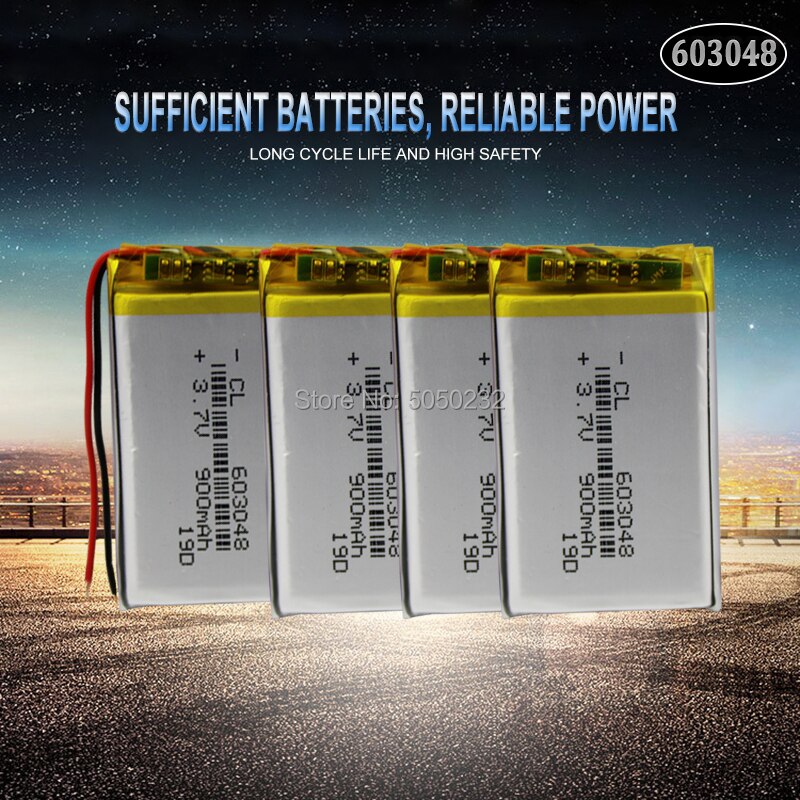 Batería recargable de 3,7 V, 900mAh, 603048, polímero de litio, li-po, celdas de iones de litio para luz LED, DVD, GPS, MP5, PDA, PSP, Banco de energía, 1 ud.
