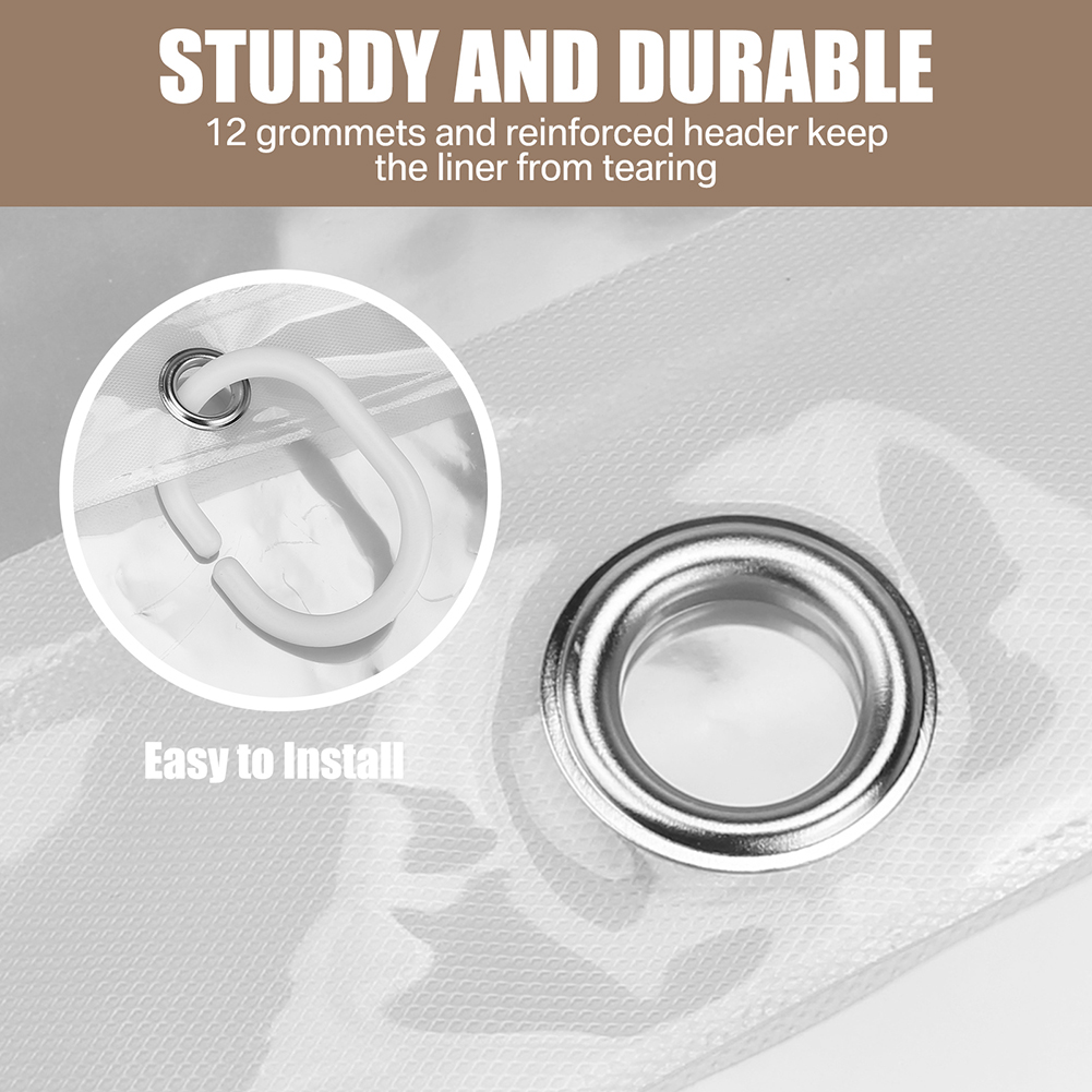180cm/200cm Clear Shower Curtain Premium PEVA Shower Liner with Rustproof Grommets & Magnets Bathroom Waterproof Curtains ﻿