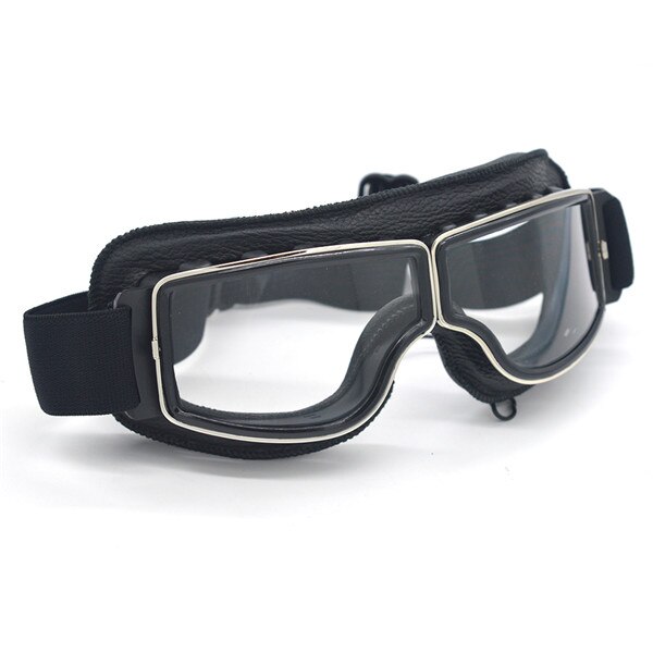 Retro motorcykel beskyttelsesbriller cruiser motorcykel beskyttelsesbriller vintage læder til harley briller: C