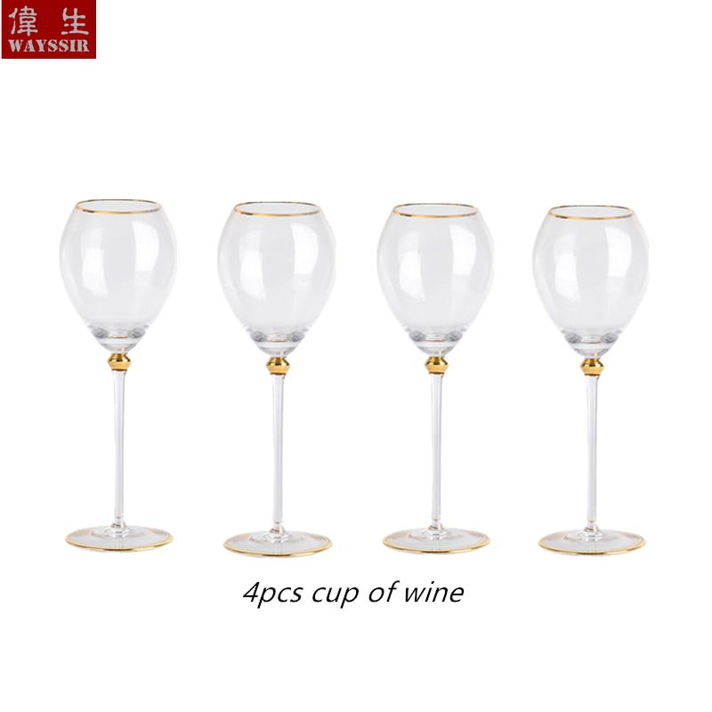 Palatsstil champagne kristallglas kopp bröllop rostningsfest guld linje ädelvin kopp dekoration cocktail dricka
