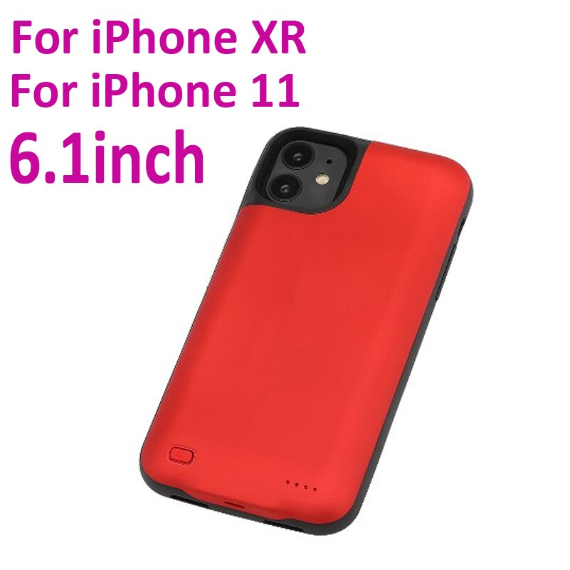 Battery Charger Case For iPhone X XS XR 6 6s 7 8 Plus Powerbank Case For iPhone 11/11 Pro/11 Pro Max Battery Charging Case: XR Red