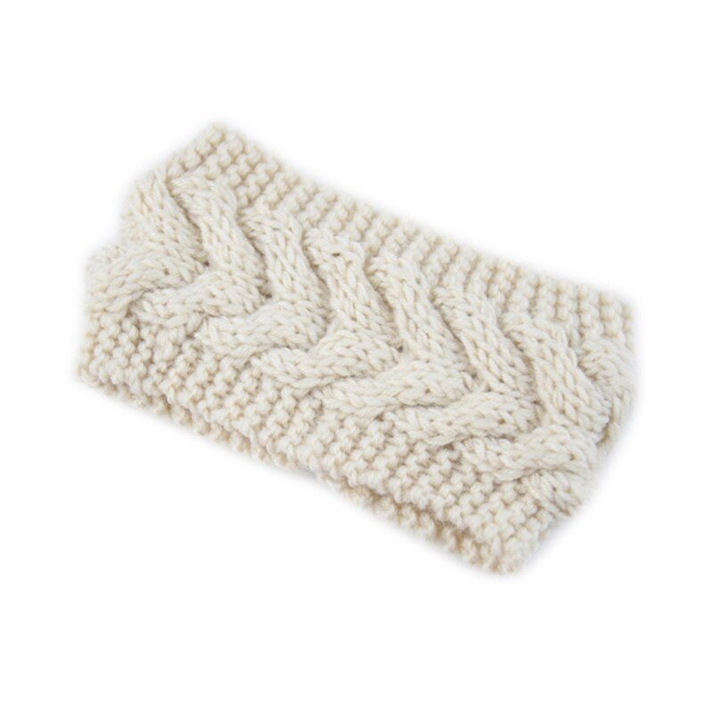 Winter gebreide hoofdband tulband haarband voor vrouwen meisjes baby meisjes haaraccessoires gehaakte strik haarband hoofddoek: Stijl 3 wit