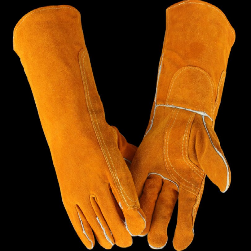L 40CM 25CM High temperature resistant tig gloves tig welding gloves finger gloves Heat insulation gloves: L 40CM