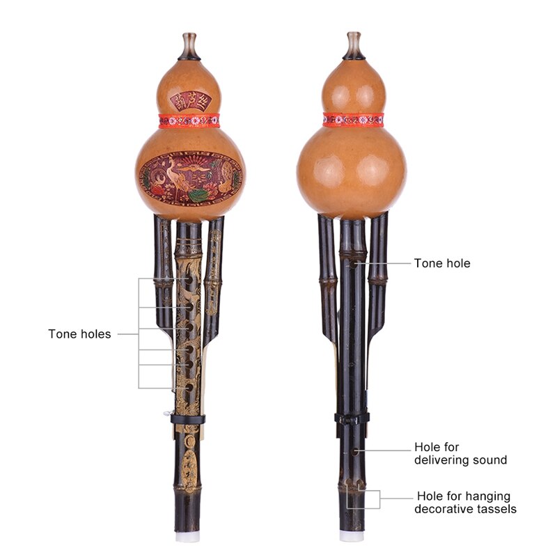 Chinesisches handgefertigtes kürbisgewächs, nationales musikinstrument in c-dur, zweitöniges kürbisgewächs für musikliebhaber