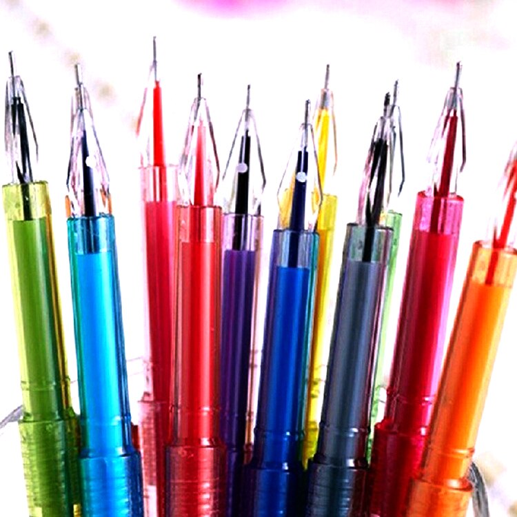 12 Kleur/Set Art Set Diamant Kristal Kleuren Kleurrijke Gel Pen Set Schoolbenodigdheden Gekleurde Gel Pennen Kleurrijke Potlood Schets Pen