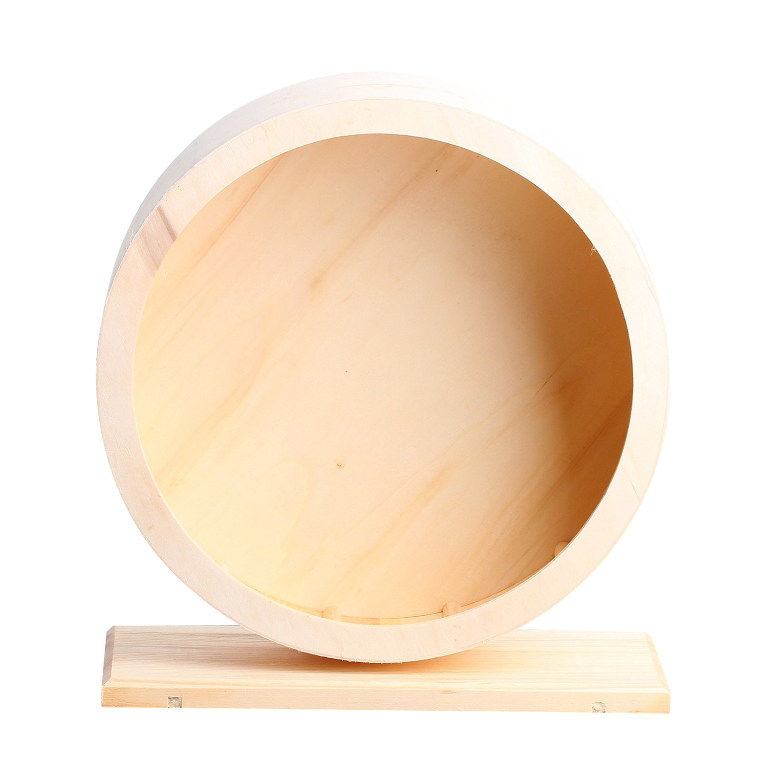 Rueda de ejercicio de correr suave de madera para mascotas pequeñas con soporte, juguete para hámsters para ratones: M