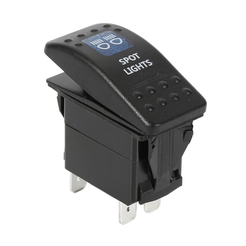 Blue LED Waterproof Bar Rocker Toggle Switch Marine Rocker Switch Button 12V-24V LED Bar Carling Rocker Toggle Switch